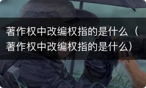著作权中改编权指的是什么（著作权中改编权指的是什么）