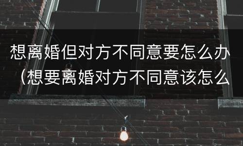 想离婚但对方不同意要怎么办（想要离婚对方不同意该怎么办）
