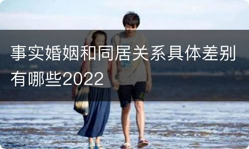 事实婚姻和同居关系具体差别有哪些2022