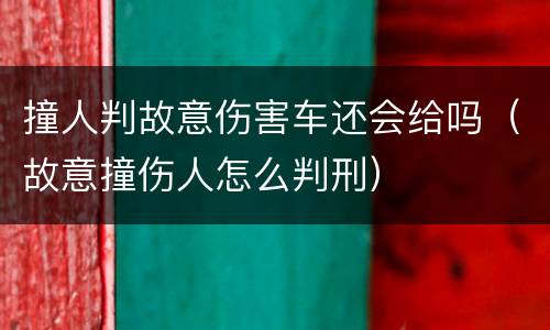 撞人判故意伤害车还会给吗（故意撞伤人怎么判刑）