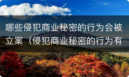 哪些侵犯商业秘密的行为会被立案（侵犯商业秘密的行为有）