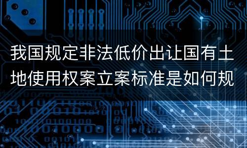 我国规定非法低价出让国有土地使用权案立案标准是如何规定