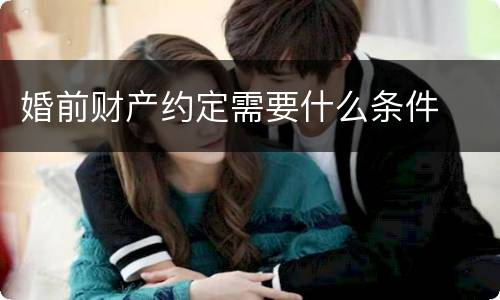 婚前财产约定需要什么条件