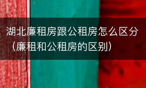 湖北廉租房跟公租房怎么区分（廉租和公租房的区别）