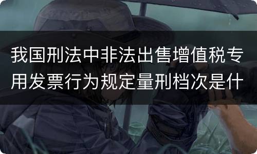 我国刑法中非法出售增值税专用发票行为规定量刑档次是什么