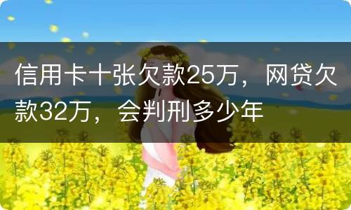 信用卡十张欠款25万，网贷欠款32万，会判刑多少年