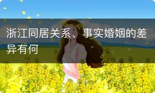 浙江同居关系、事实婚姻的差异有何