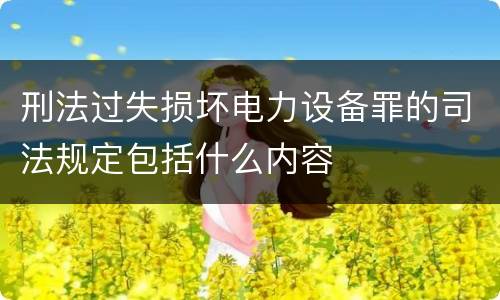 刑法过失损坏电力设备罪的司法规定包括什么内容