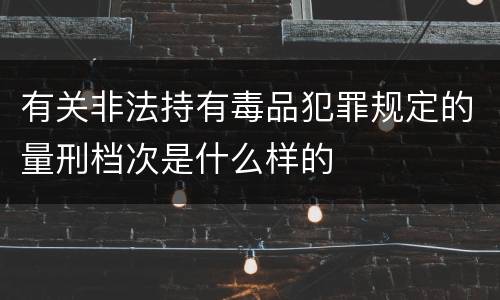 有关非法持有毒品犯罪规定的量刑档次是什么样的