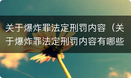 关于爆炸罪法定刑罚内容（关于爆炸罪法定刑罚内容有哪些）