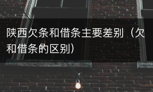 陕西欠条和借条主要差别（欠和借条的区别）