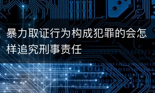 暴力取证行为构成犯罪的会怎样追究刑事责任