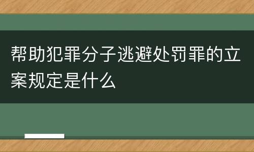 帮助犯罪分子逃避处罚罪的立案规定是什么