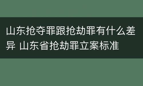 山东抢夺罪跟抢劫罪有什么差异 山东省抢劫罪立案标准