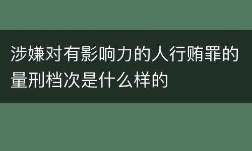 涉嫌对有影响力的人行贿罪的量刑档次是什么样的