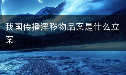我国传播淫秽物品案是什么立案