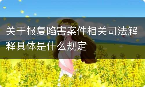 关于报复陷害案件相关司法解释具体是什么规定