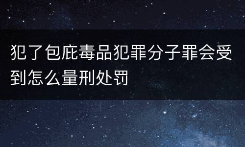 犯了包庇毒品犯罪分子罪会受到怎么量刑处罚