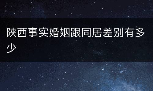 陕西事实婚姻跟同居差别有多少