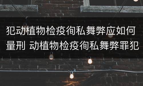 犯动植物检疫徇私舞弊应如何量刑 动植物检疫徇私舞弊罪犯罪主体