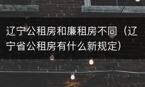辽宁公租房和廉租房不同（辽宁省公租房有什么新规定）