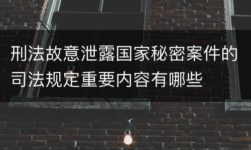 刑法故意泄露国家秘密案件的司法规定重要内容有哪些
