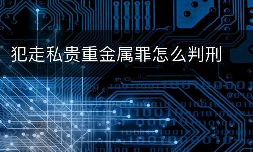 犯走私贵重金属罪怎么判刑