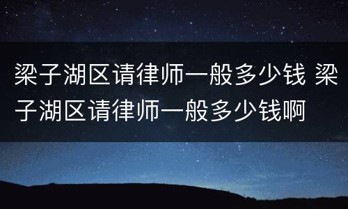 梁子湖区请律师一般多少钱 梁子湖区请律师一般多少钱啊