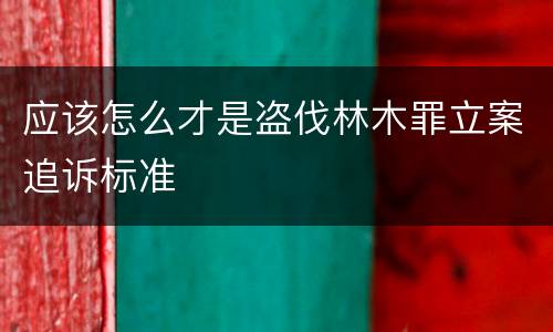 应该怎么才是盗伐林木罪立案追诉标准