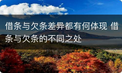 借条与欠条差异都有何体现 借条与欠条的不同之处