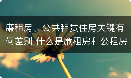 廉租房、公共租赁住房关键有何差别 什么是廉租房和公租房两个有什么特点