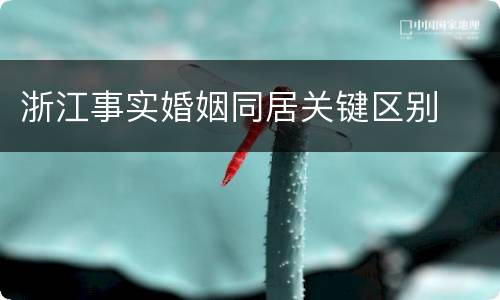 浙江事实婚姻同居关键区别