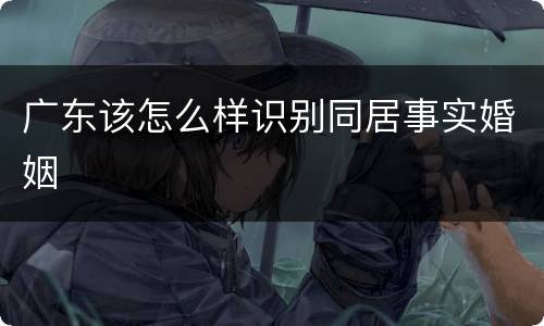 广东该怎么样识别同居事实婚姻