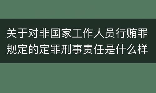 关于对非国家工作人员行贿罪规定的定罪刑事责任是什么样的