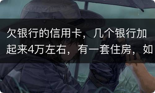 欠银行的信用卡，几个银行加起来4万左右，有一套住房，如果银行起诉会咋样