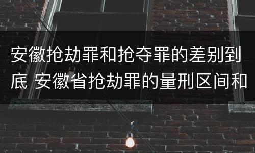 安徽抢劫罪和抢夺罪的差别到底 安徽省抢劫罪的量刑区间和量刑情节