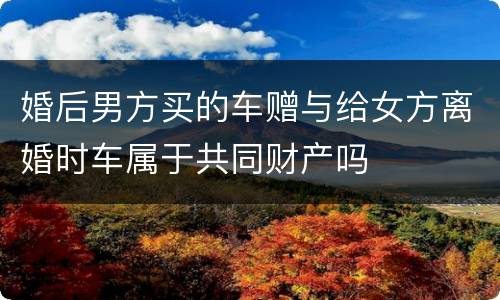 婚后男方买的车赠与给女方离婚时车属于共同财产吗