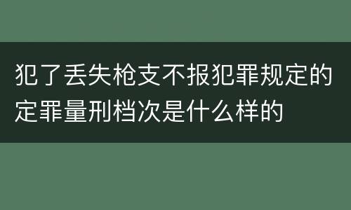 犯了丢失枪支不报犯罪规定的定罪量刑档次是什么样的