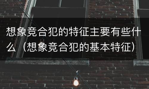 想象竞合犯的特征主要有些什么（想象竞合犯的基本特征）
