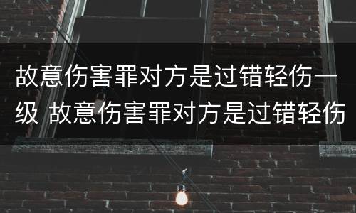故意伤害罪对方是过错轻伤一级 故意伤害罪对方是过错轻伤一级怎么判