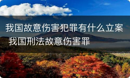 我国故意伤害犯罪有什么立案 我国刑法故意伤害罪