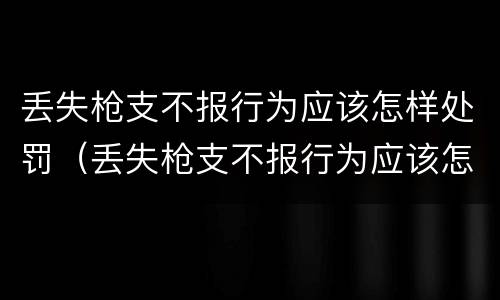丢失枪支不报行为应该怎样处罚（丢失枪支不报行为应该怎样处罚他）