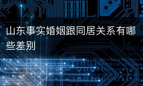 山东事实婚姻跟同居关系有哪些差别