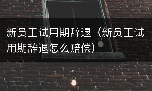 新员工试用期辞退（新员工试用期辞退怎么赔偿）