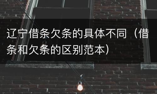 辽宁借条欠条的具体不同（借条和欠条的区别范本）