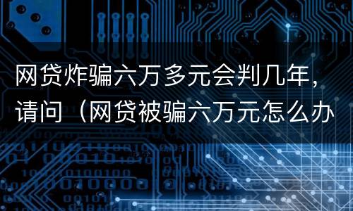 网贷炸骗六万多元会判几年，请问（网贷被骗六万元怎么办）