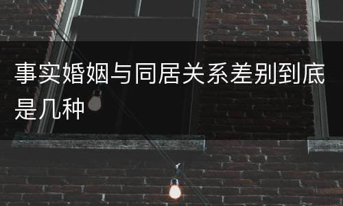 事实婚姻与同居关系差别到底是几种