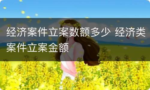 经济案件立案数额多少 经济类案件立案金额