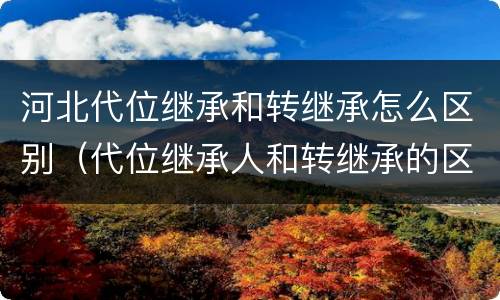 河北代位继承和转继承怎么区别（代位继承人和转继承的区别）