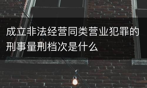 成立非法经营同类营业犯罪的刑事量刑档次是什么